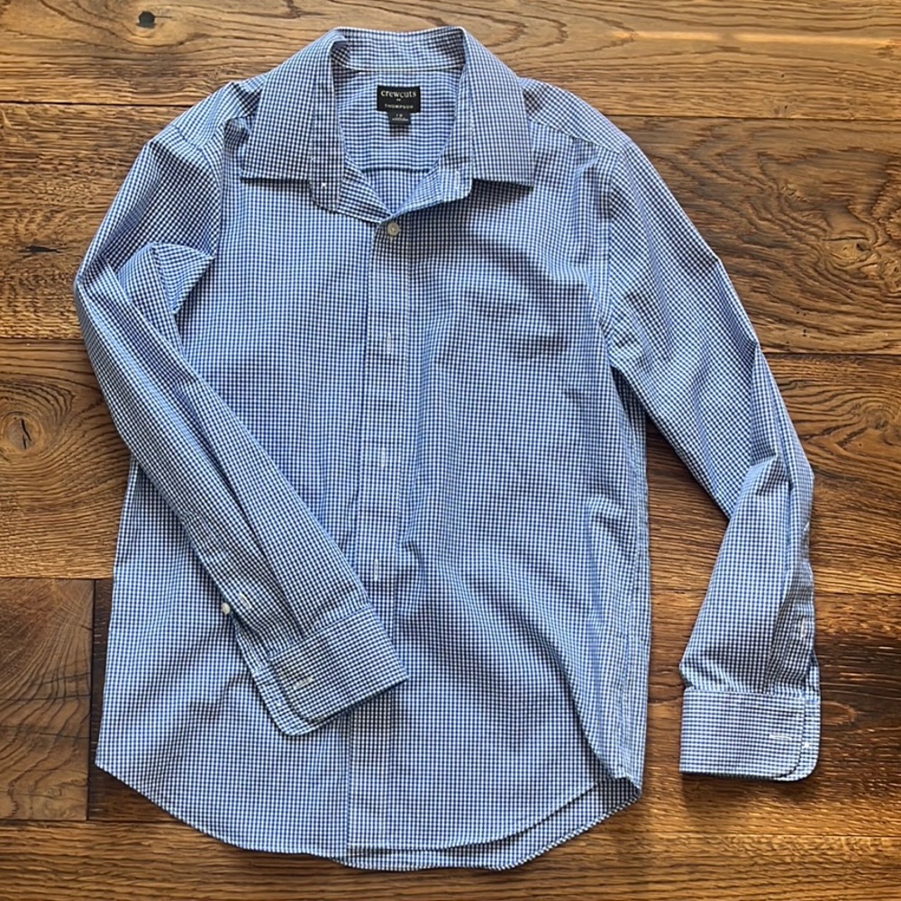 Crewcuts Kids Blue Gingham Button-Down Shirt